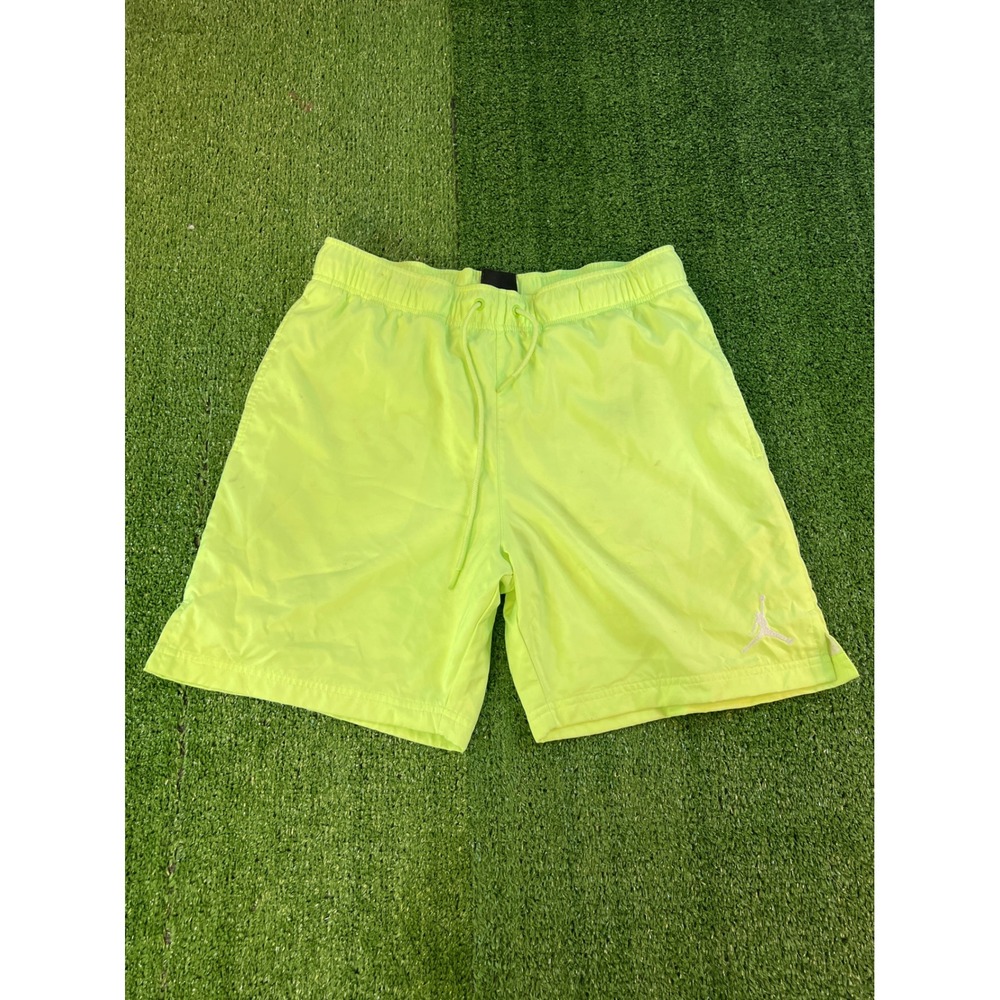 Jordan Mens Neon Green Volt Athletic Basketball Shorts Jumpman Logo Size MD